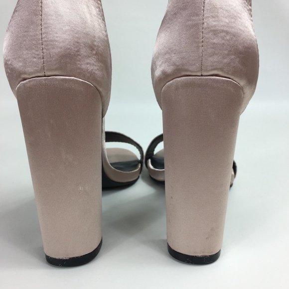 Lulu's So Me Pink Champagne Satin Heels - Picture 3 of 5